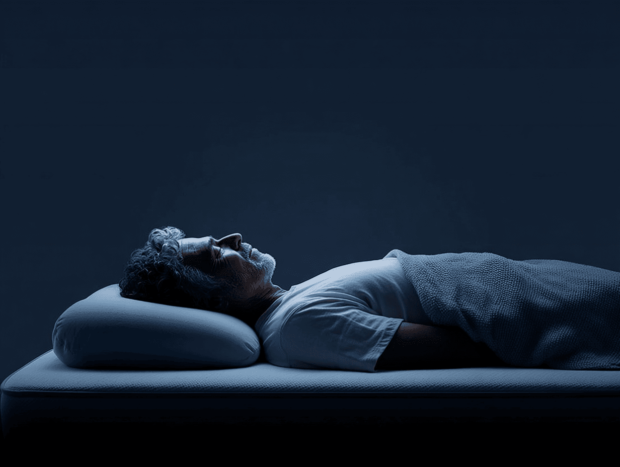 Man sleeping on his back, snoring